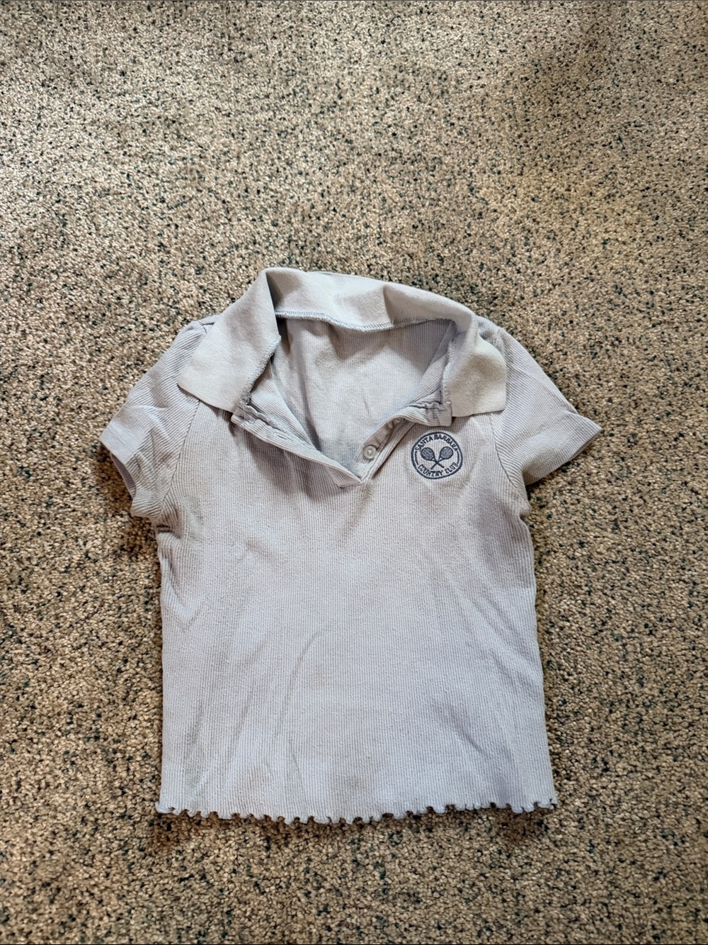 Light Blue Polo Top with Embroidered Crest